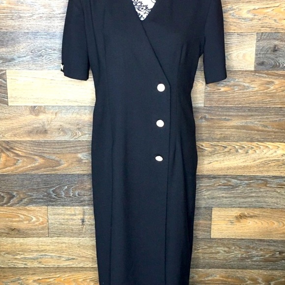 Vintage 60s 70s dress Union label sz M/L Henry Lee blazer black VTG 1970s retro - Picture 6 of 16